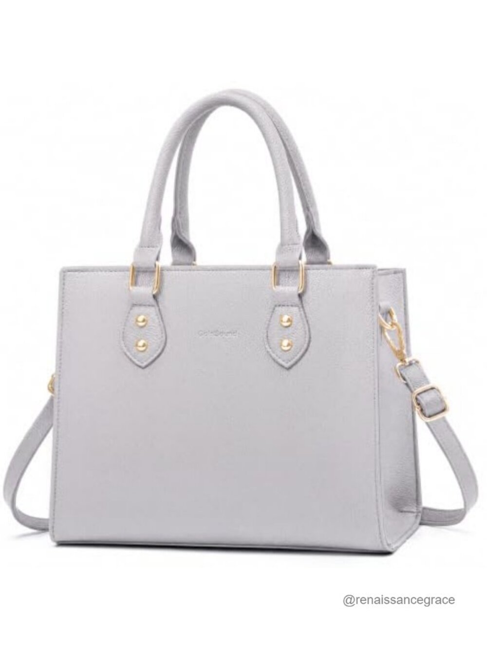 Vegan Leather Top Handle Satchel Bag Multi-Compartment Crossbody Purse
